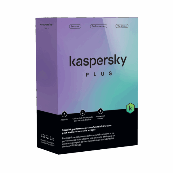 Kaspersky Plus - 3 Postes - 1 An
